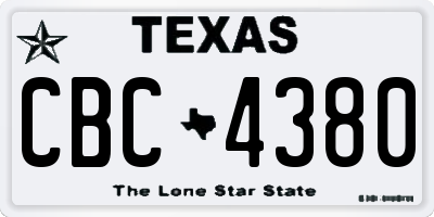 TX license plate CBC4380