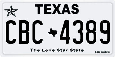 TX license plate CBC4389