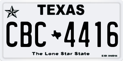 TX license plate CBC4416