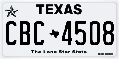 TX license plate CBC4508