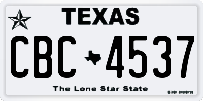 TX license plate CBC4537