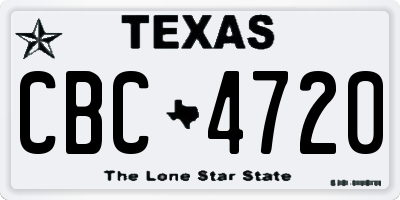 TX license plate CBC4720
