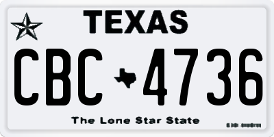 TX license plate CBC4736