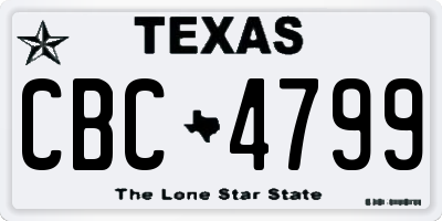 TX license plate CBC4799