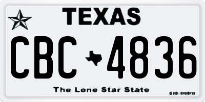 TX license plate CBC4836