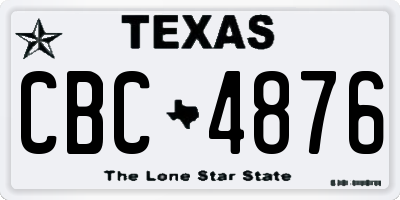 TX license plate CBC4876
