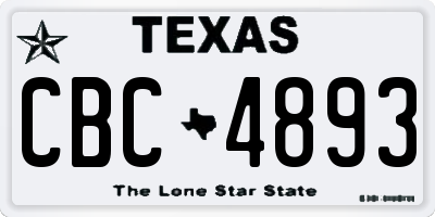 TX license plate CBC4893