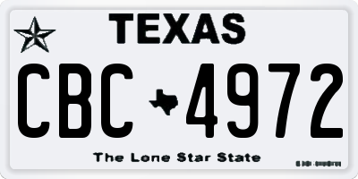 TX license plate CBC4972