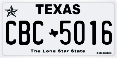 TX license plate CBC5016