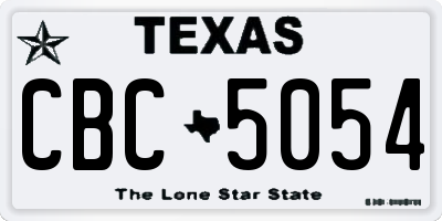 TX license plate CBC5054