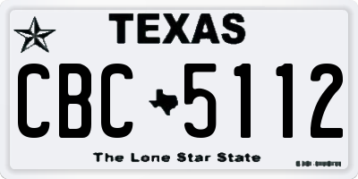 TX license plate CBC5112