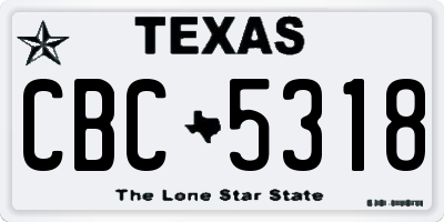 TX license plate CBC5318