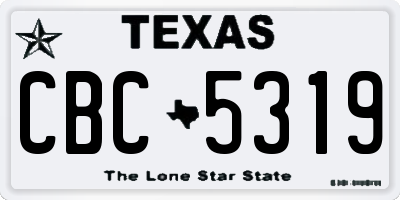TX license plate CBC5319