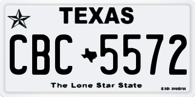 TX license plate CBC5572