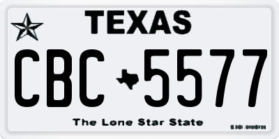TX license plate CBC5577