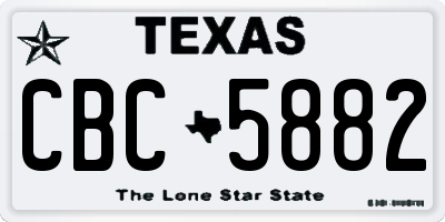 TX license plate CBC5882