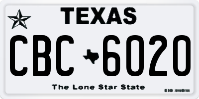TX license plate CBC6020