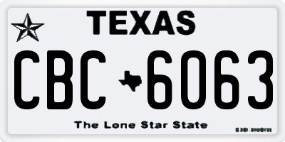 TX license plate CBC6063