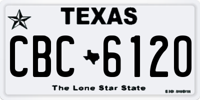 TX license plate CBC6120