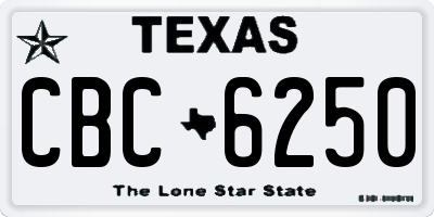 TX license plate CBC6250