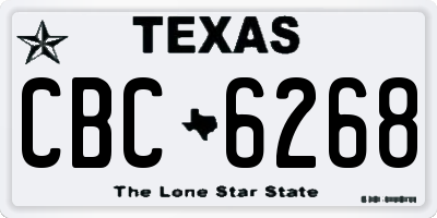 TX license plate CBC6268