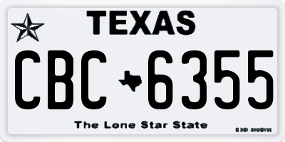 TX license plate CBC6355