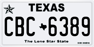 TX license plate CBC6389