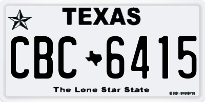 TX license plate CBC6415