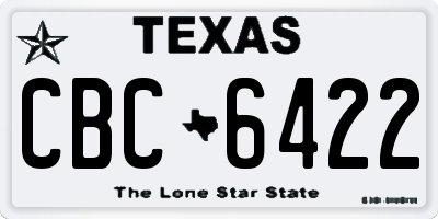 TX license plate CBC6422