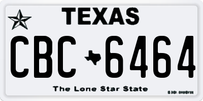 TX license plate CBC6464