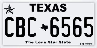 TX license plate CBC6565