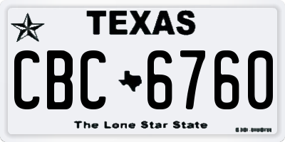 TX license plate CBC6760