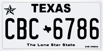 TX license plate CBC6786