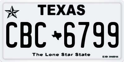 TX license plate CBC6799