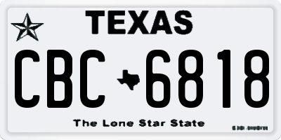 TX license plate CBC6818