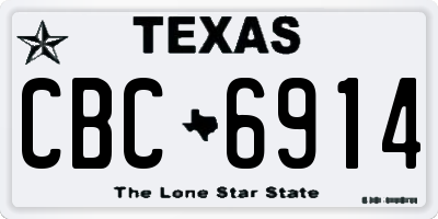 TX license plate CBC6914