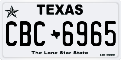 TX license plate CBC6965