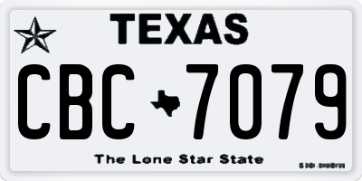 TX license plate CBC7079