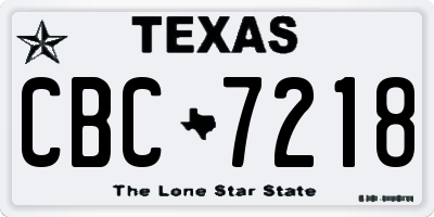 TX license plate CBC7218