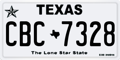 TX license plate CBC7328