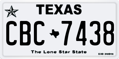 TX license plate CBC7438