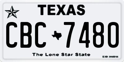 TX license plate CBC7480