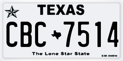 TX license plate CBC7514