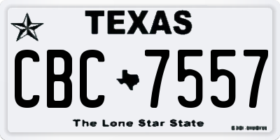 TX license plate CBC7557