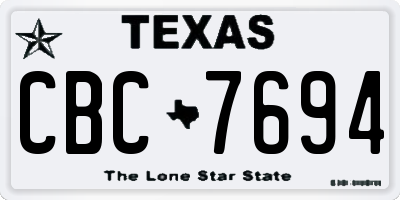 TX license plate CBC7694