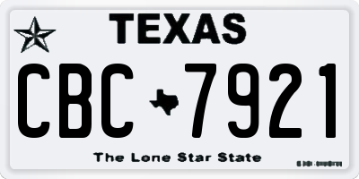 TX license plate CBC7921