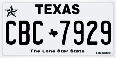TX license plate CBC7929