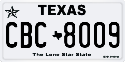 TX license plate CBC8009