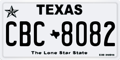 TX license plate CBC8082