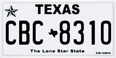 TX license plate CBC8310